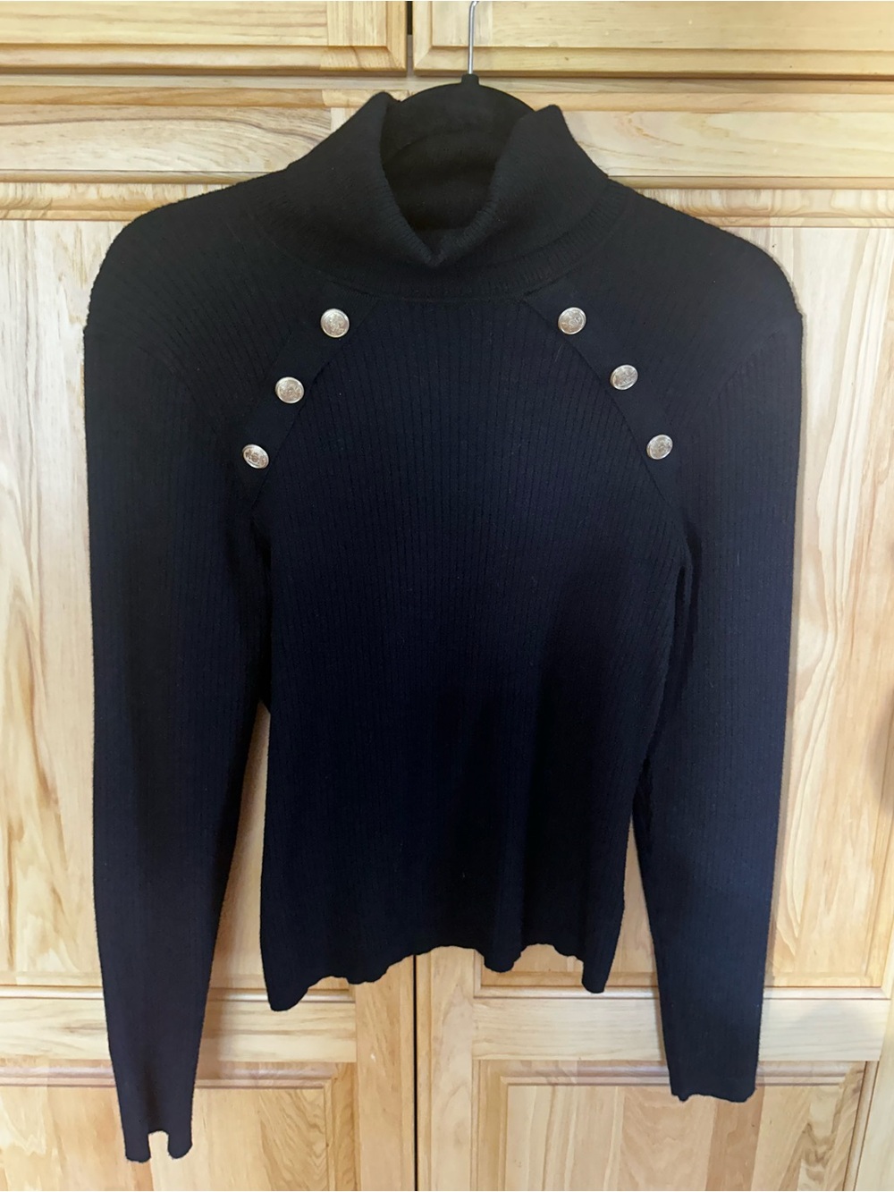 Express Black Ribbed Turtleneck Sweater